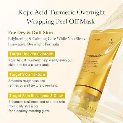 Medicube Kojic Acid Turmeric Overnight Wrapping Peel Off Mask