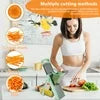 ABS Shell Vegetable Slicer With Anti Slip Base 4 Types Cutting Foldable Multifunctional Veggie Chopper Manual Adjustable Thickness Vegetable Julienne Dicer for Kitchen