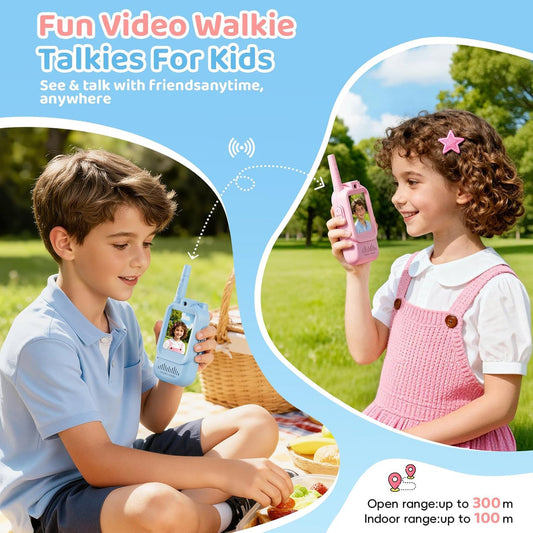 2Pcs Rechargeable Kids Video Walkie Talkie